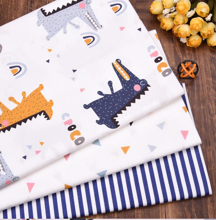 Cartoon Stripe Cotton Fabric