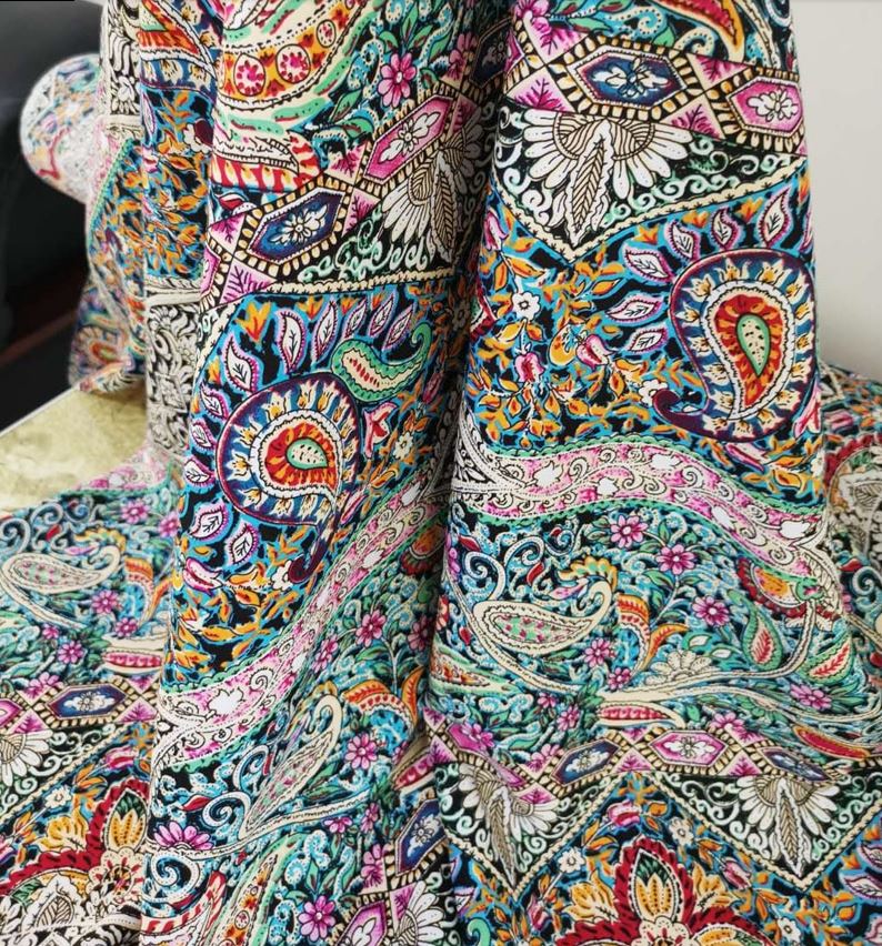Paisley Ethnic Print Cotton Fabric Patchwork 